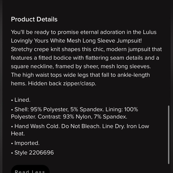 Lulus mesh long sleeved jumpsuit - Picture 5 of 5